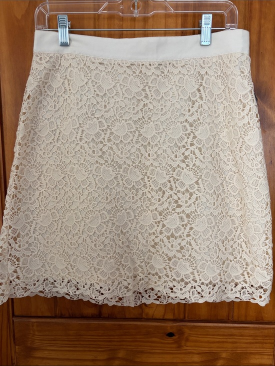 LOFT Dresses & Skirts - Loft Petite Lace A-Line mini Skirt in Cream 10P Feminine floral Crochet Cotton